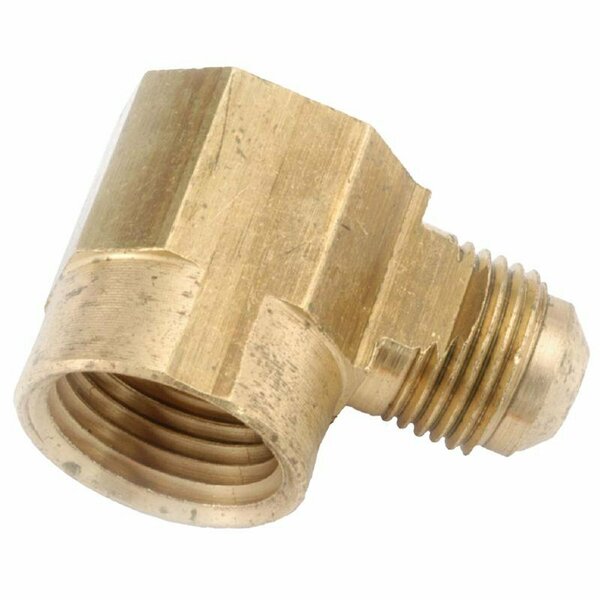 Anderson Metals 3/8 in. Flare Elbow in. X 1/2 in. D FIP Brass 90 Degree Elbow 754050-0608AH